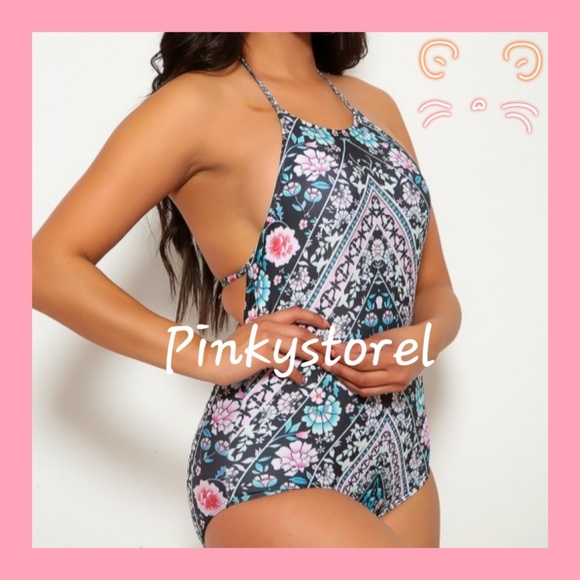 💜Floral Printed One Piece Swimsuit 💜 - Picture 3 of 6